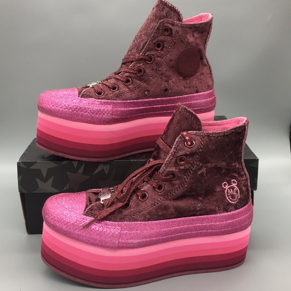 burgundy platform converse